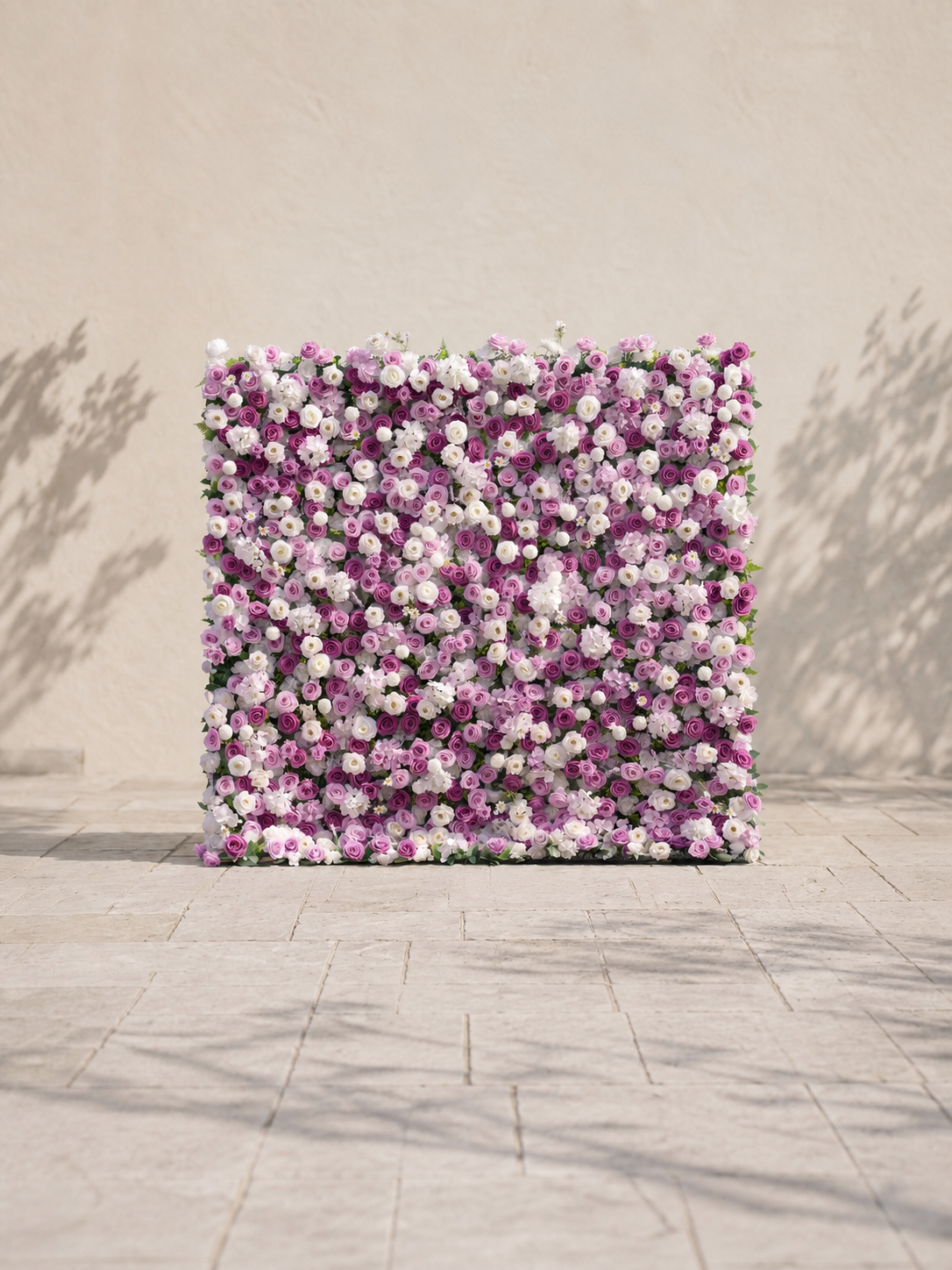 Nellena 5D Fabric Artificial rolling up curtain flower wall — front view