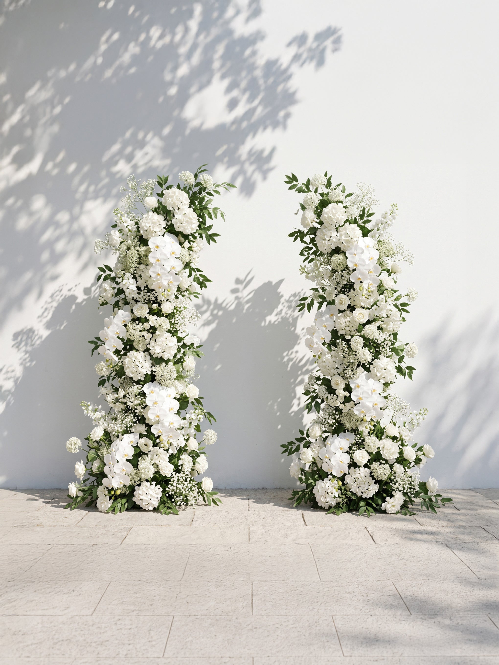 Nellune Luxury Horn Shaped Flower Arch with Frame for Wedding Party Event Backdrop Decoration — front view