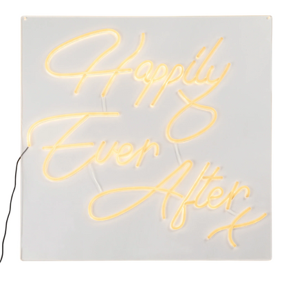 V011: Wedding and Event Decor Neon Sign Happily Ever After Rose Morning
