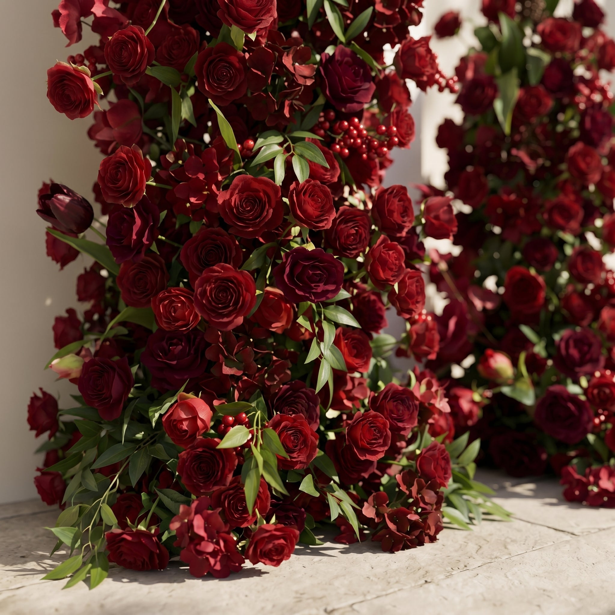 Sorrel: Red Calla Wedding Background Arch KT Board Decorative Flower Row Excludes Frame