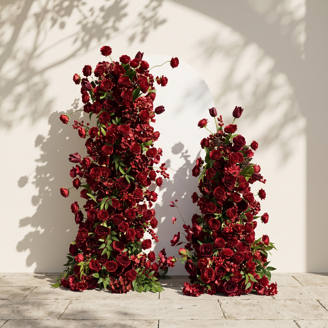 Red Calla Wedding Background Arch KT Board Decorative Flower Row Excludes Frame