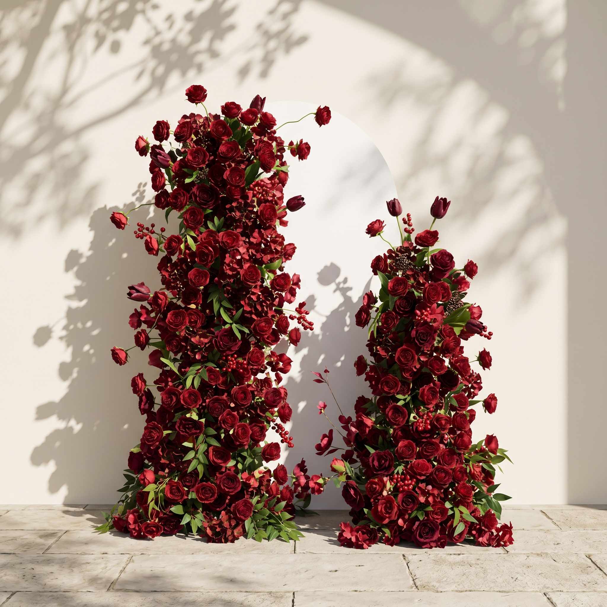 Sorrel: Red Calla Wedding Background Arch KT Board Decorative Flower Row Excludes Frame
