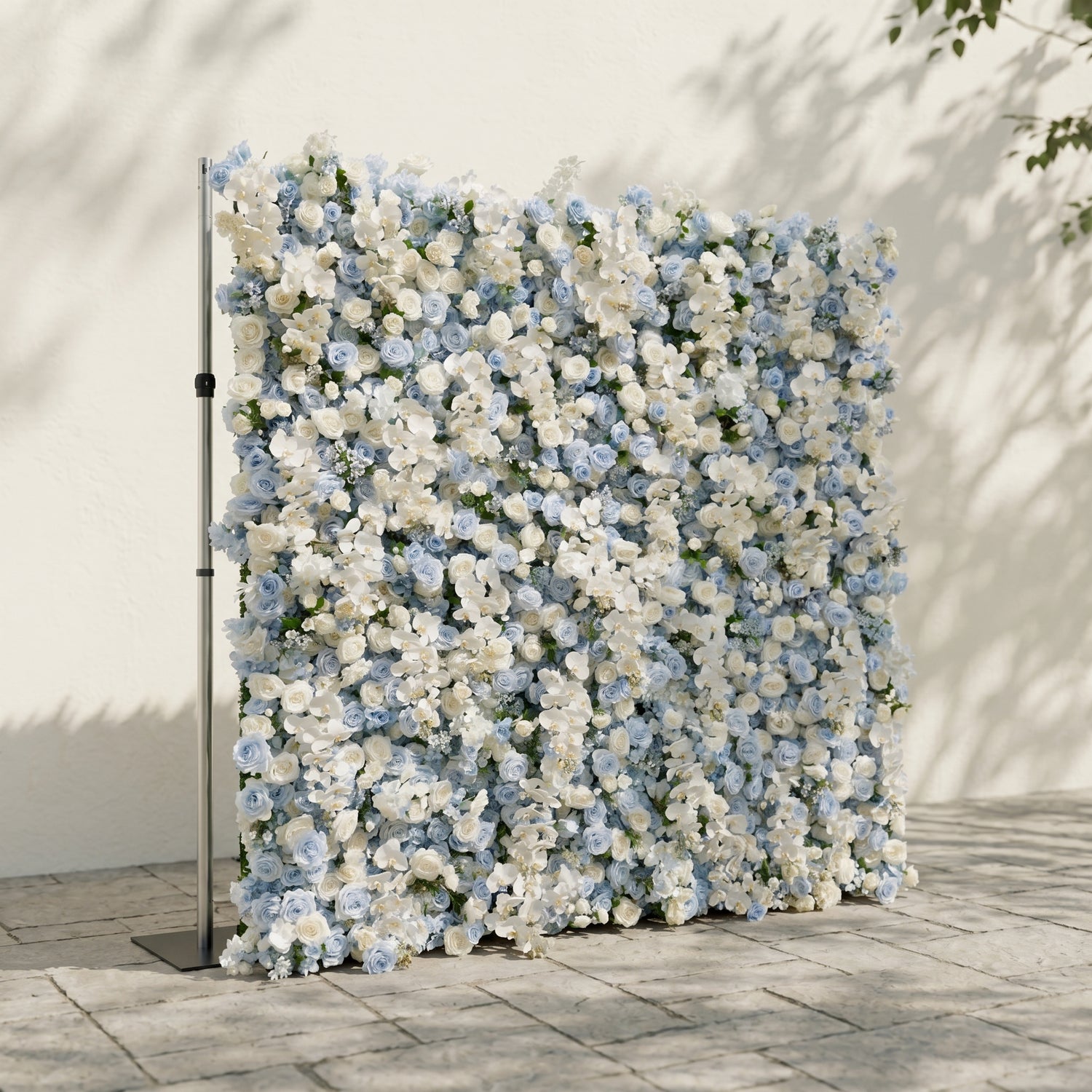 Novdelle:New Luxury 5D Blue&amp;White roses Flower wall for Wedding&amp;Event Decor novdelle left