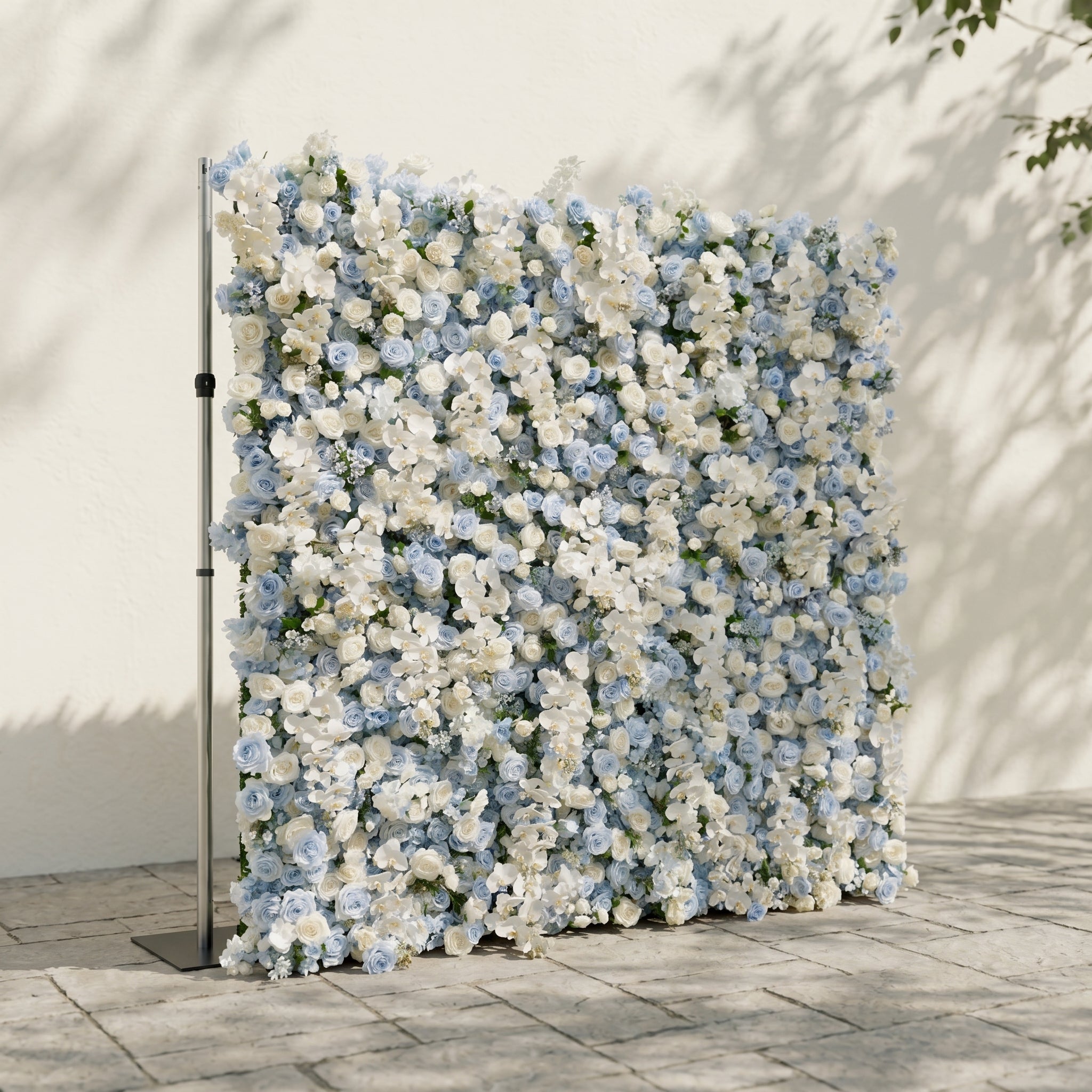 Novdelle:New Luxury 5D Blue&amp;White roses Flower wall for Wedding&amp;Event Decor novdelle left