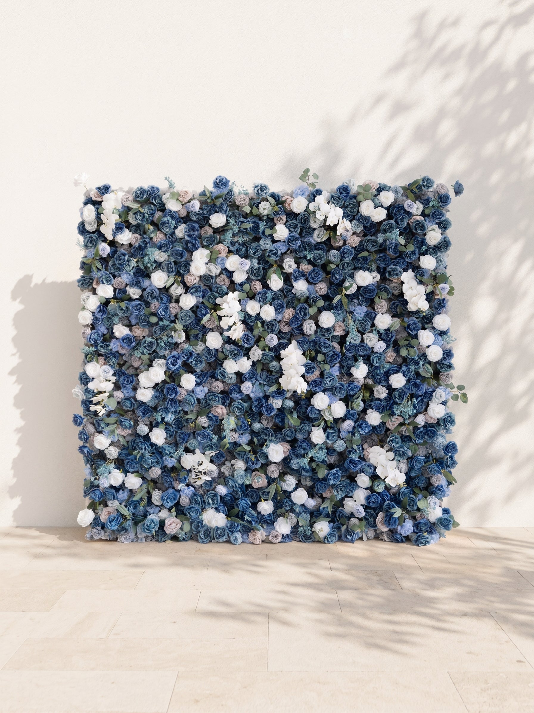 Novlyn 5D Fabric Artificial rolling up curtain flower wall — front view