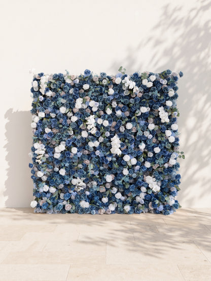 Novlyn 5D Fabric Artificial rolling up curtain flower wall — front view