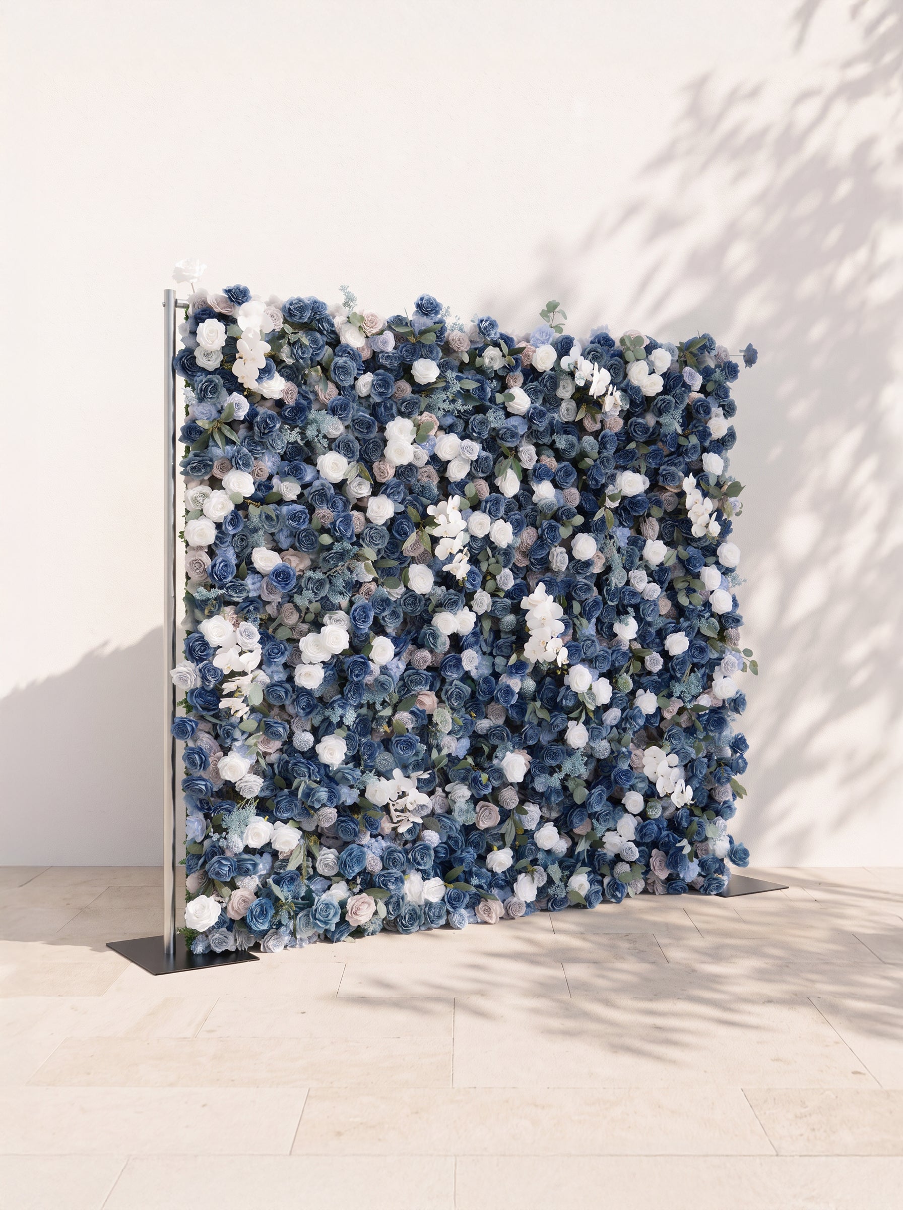Novlyn 5D Fabric Artificial rolling up curtain flower wall — left view