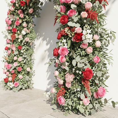 Novmora: New Luxury Flower arch with Dusty Pink Roses and Greenery for Weddings&amp;Events Decoration Incuding Frame