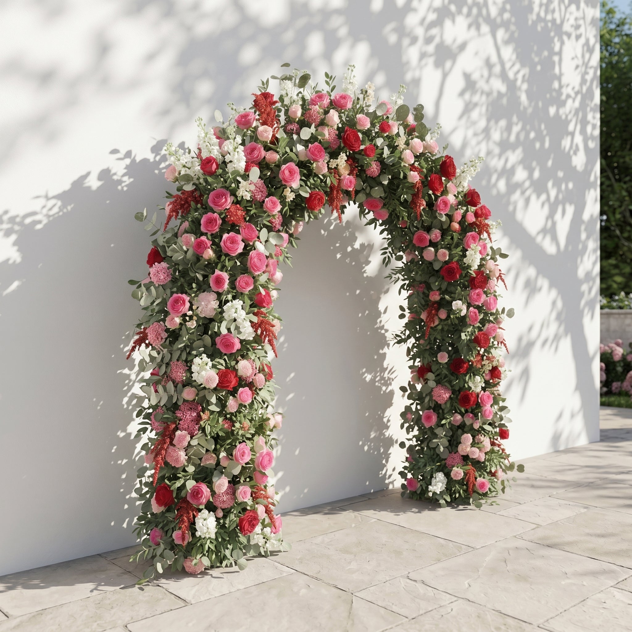 Novmora: New Luxury Flower arch with Dusty Pink Roses and Greenery for Weddings&amp;Events Decoration Incuding Frame