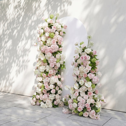 Pink White Rose Calla Lily Wedding Background Arch KT Board Decorative Flower Row Excludes Frame