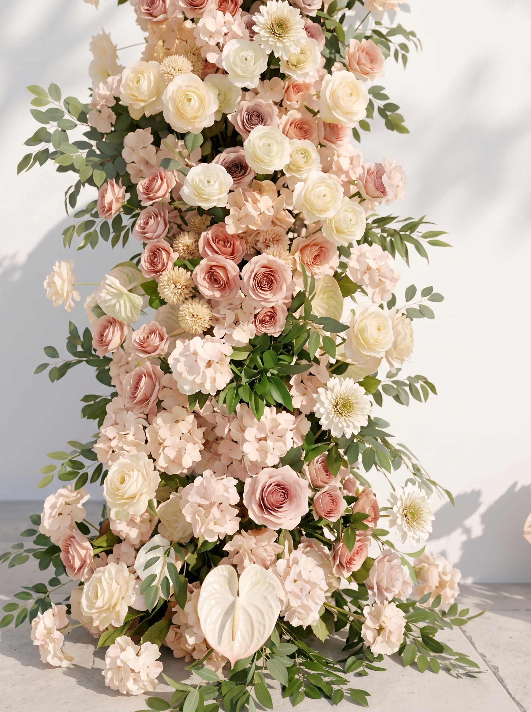 Nylliane:  Wedding Background Arch Pillar Decorative Flower Row Excluding Frame