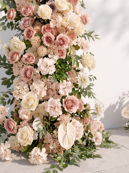Nylliane:  Wedding Background Arch Pillar Decorative Flower Row Excluding Frame — floral detail