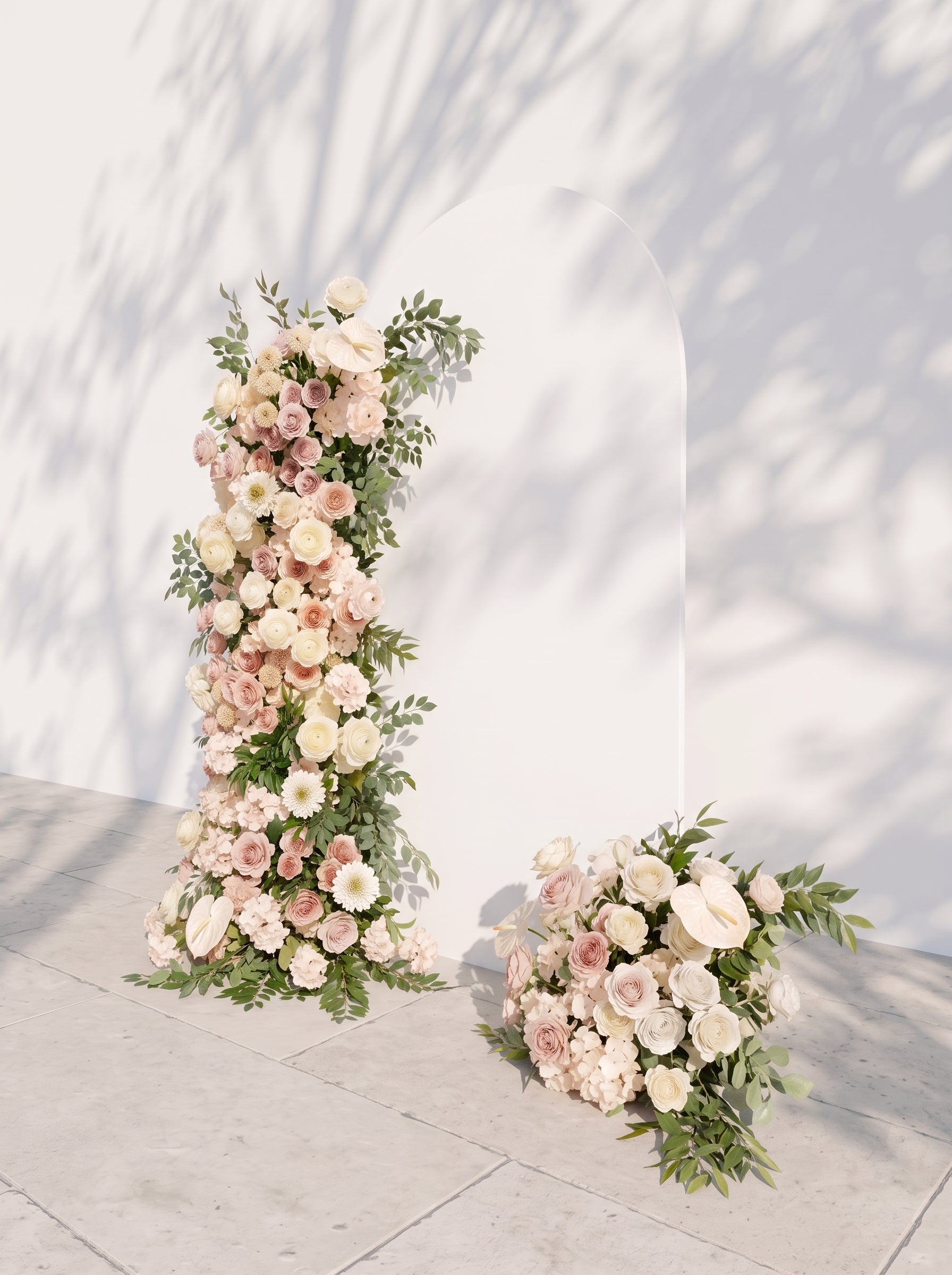Nylliane:  Wedding Background Arch Pillar Decorative Flower Row Excluding Frame — right view