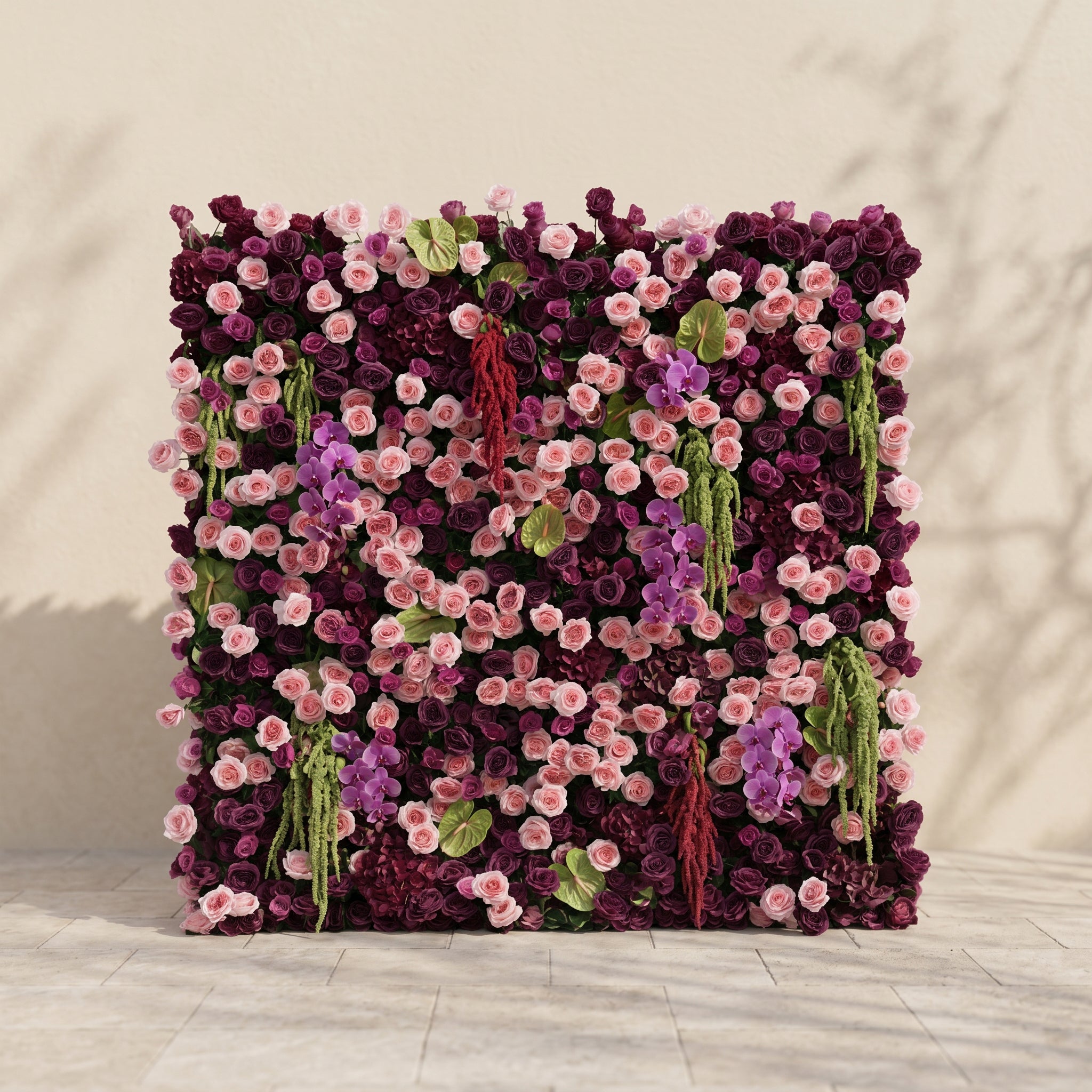 Nylraya: Luxury 5D Rose Flower wall 8ft x 8ft for Wedding&amp;Event Decor nylraya front