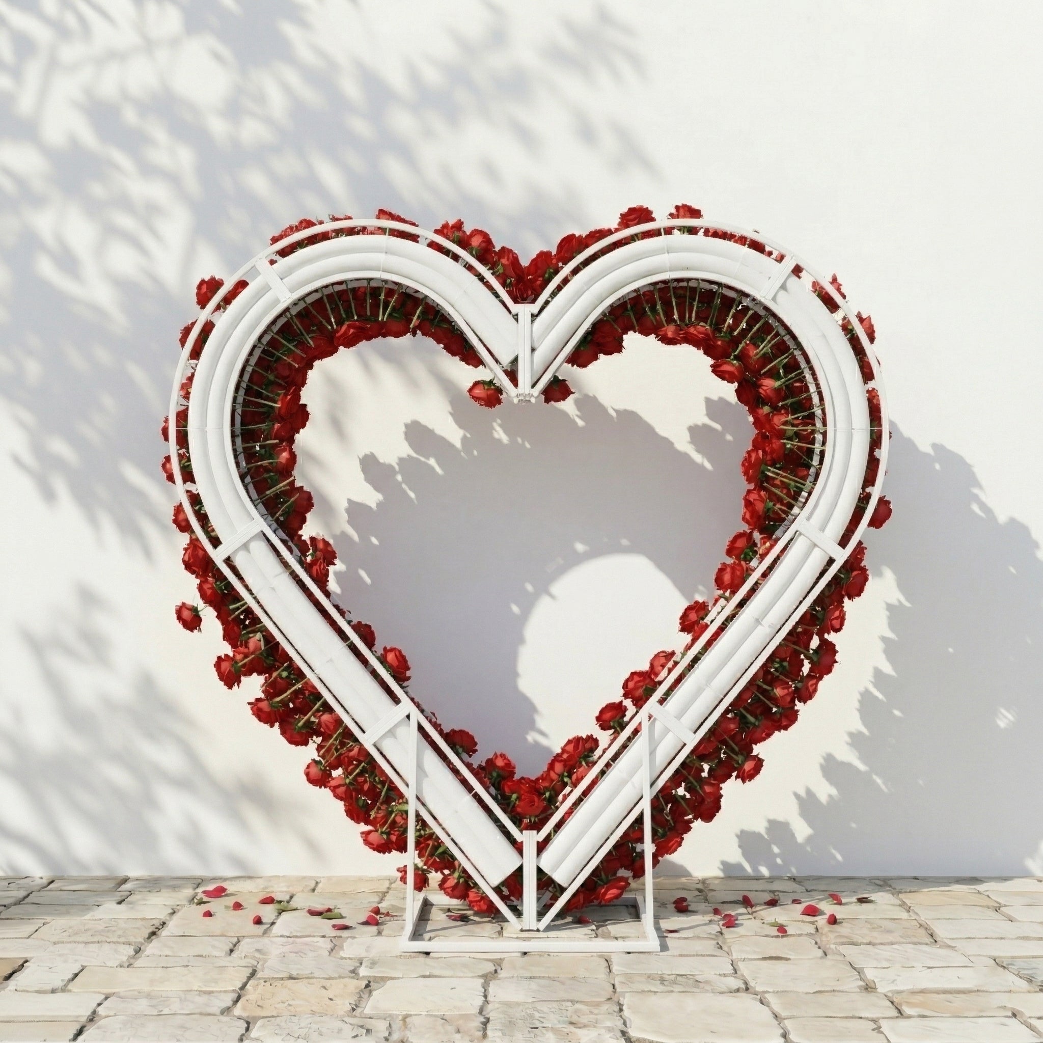 Nymera: Luxury Red Rose Heart Arch Decoration for Proposal and Valentine&