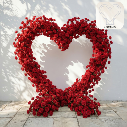 Nymera: Luxury Red Rose Heart Arch Decoration for Proposal and Valentine&