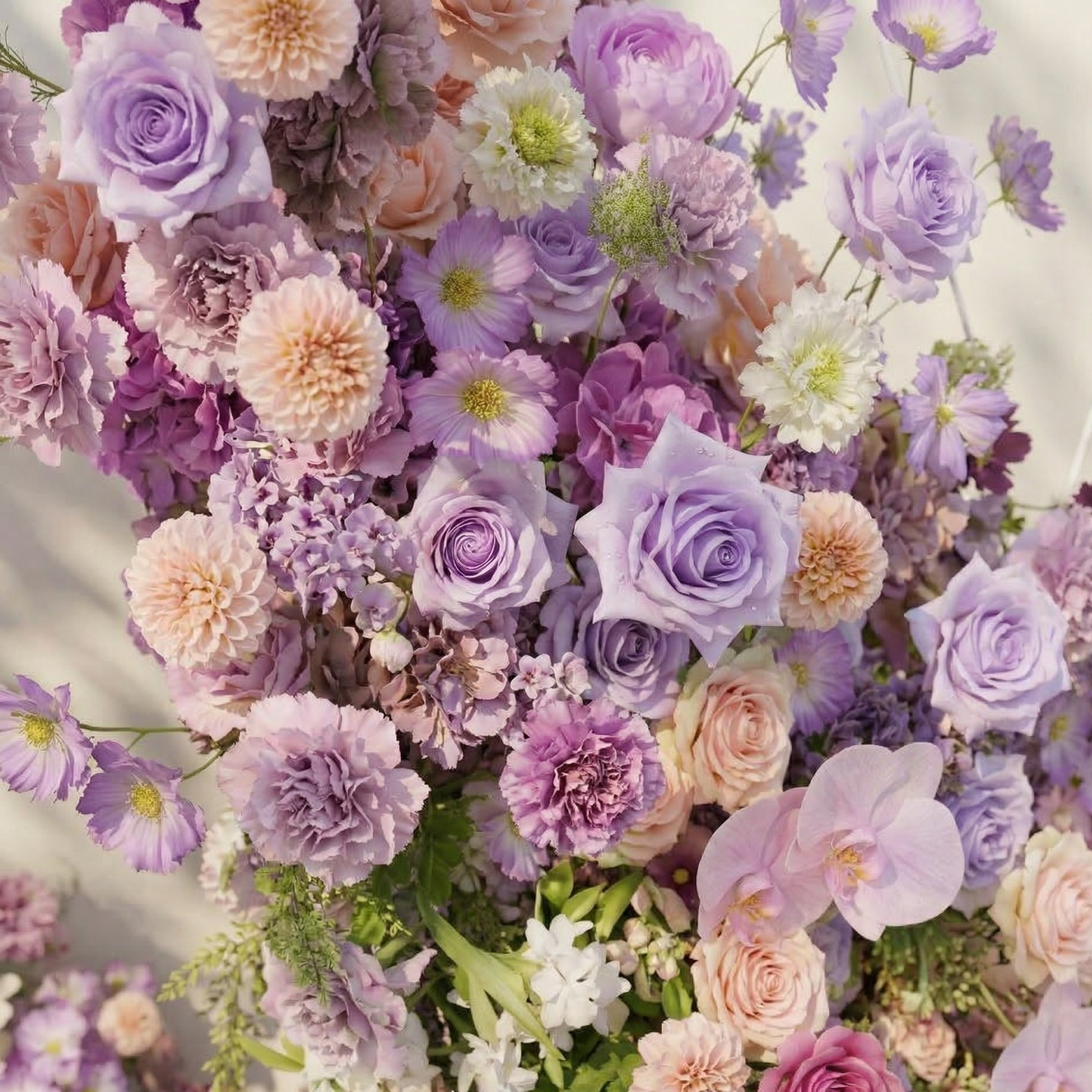 Nyvra: Dreamy Lavender &amp; Purple Butterfly-Shaped Artificial Floral Wall for Garden Wedding &amp; Event