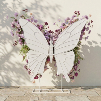 Nyvra: Dreamy Lavender &amp; Purple Butterfly-Shaped Artificial Floral Wall for Garden Wedding &amp; Event