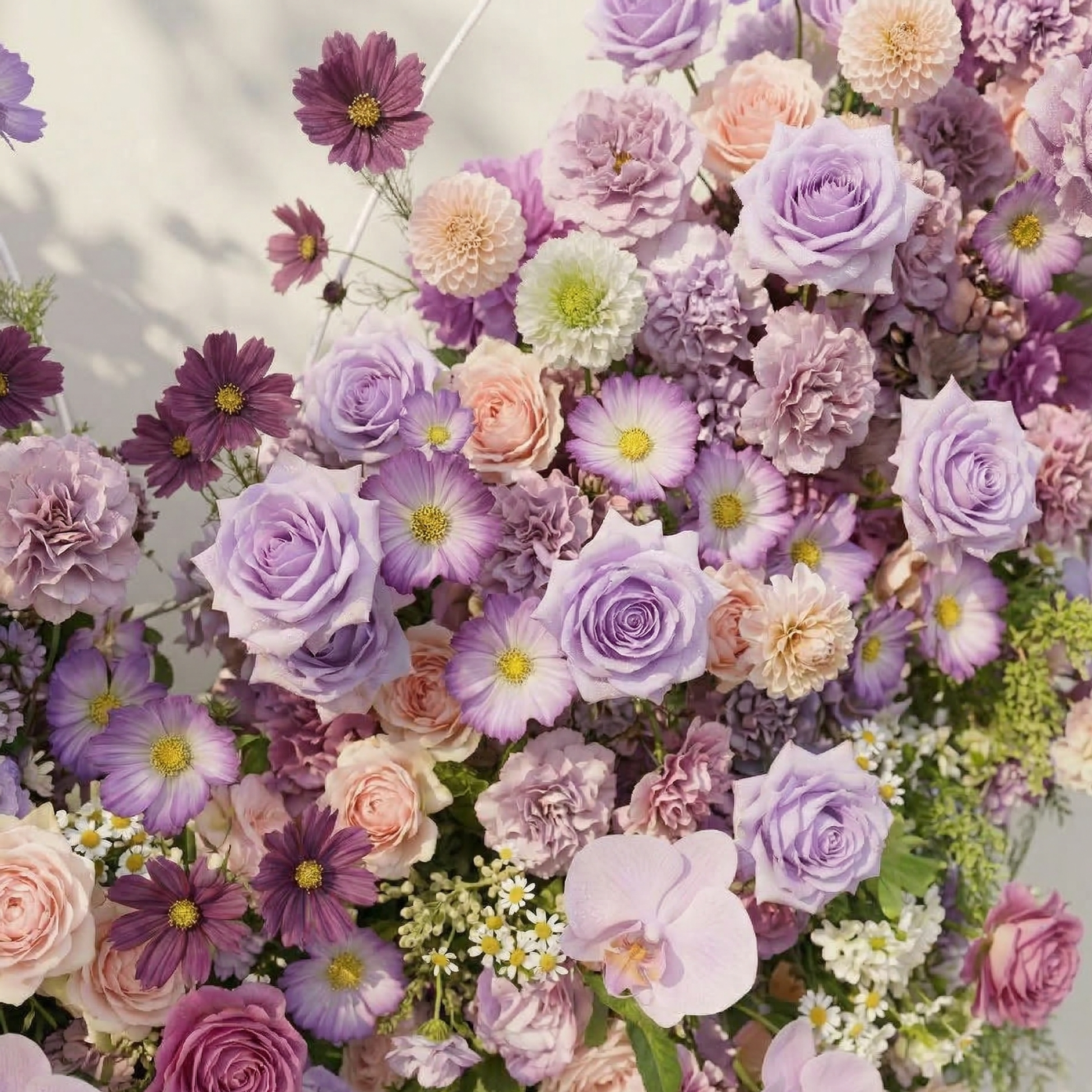 Nyvra: Dreamy Lavender &amp; Purple Butterfly-Shaped Artificial Floral Wall for Garden Wedding &amp; Event