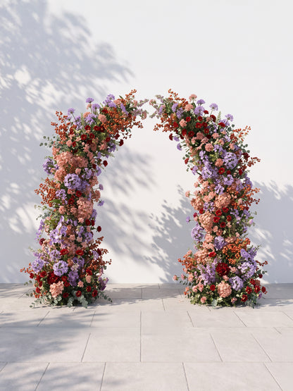 Odellrella Luxury Horn Shaped Flower Arch with Frame for Wedding Party Event Backdrop Decoration — front view