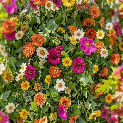 Odette: 5D Multi-Color Wildflower Silk Floral Wall Roll-Up Fabric Backdrop for Natural Garden Weddings &amp; Parties