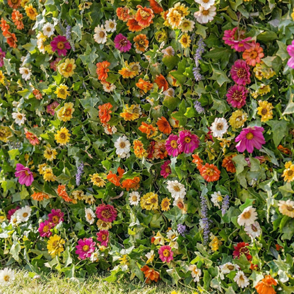 Odette: 5D Multi-Color Wildflower Silk Floral Wall Roll-Up Fabric Backdrop for Natural Garden Weddings &amp; Parties