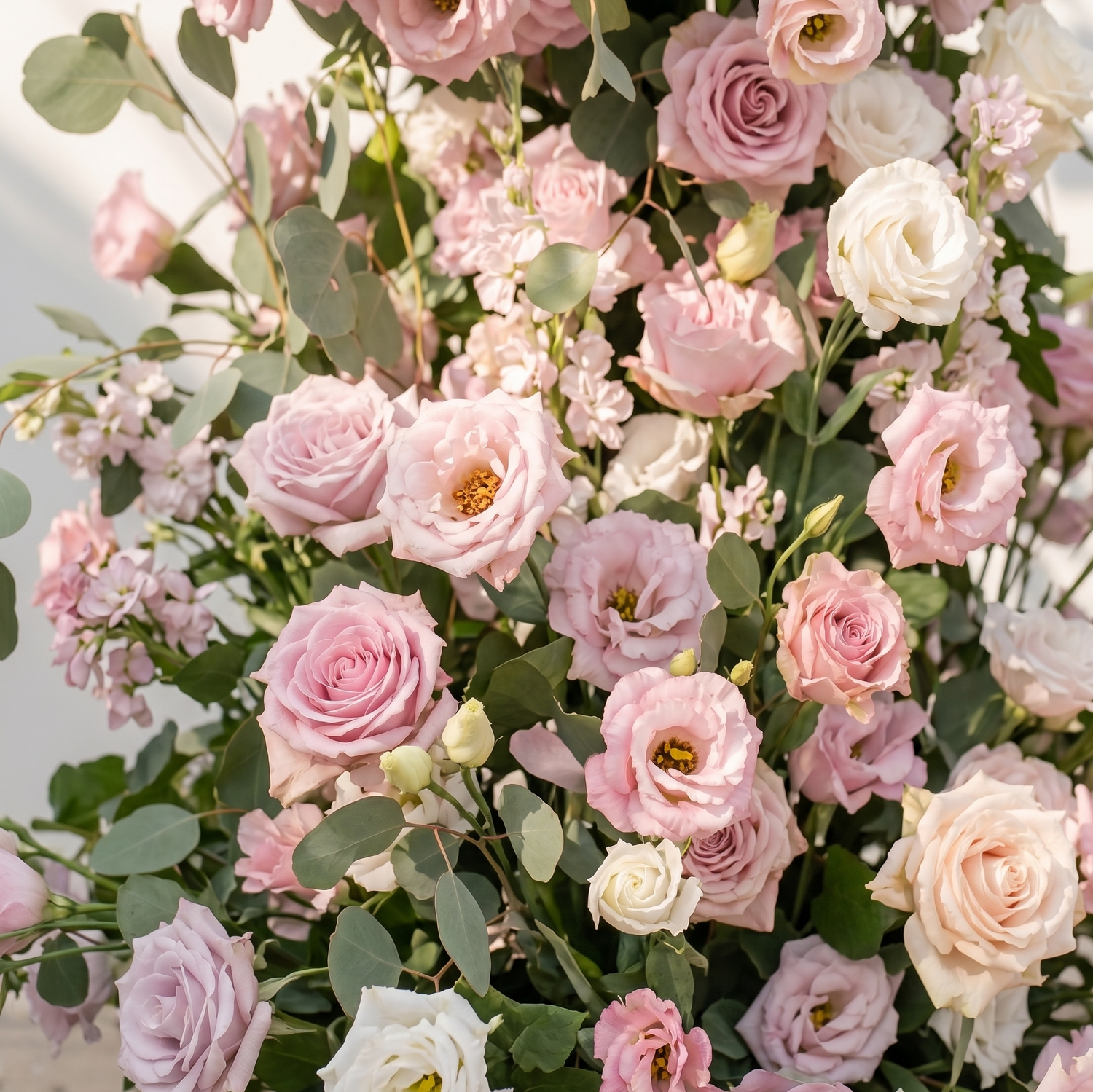 Orelenna: Classic and Luxury Wedding Flower Arch with Pink Roses Orchid and Greenery orelenna detail 2