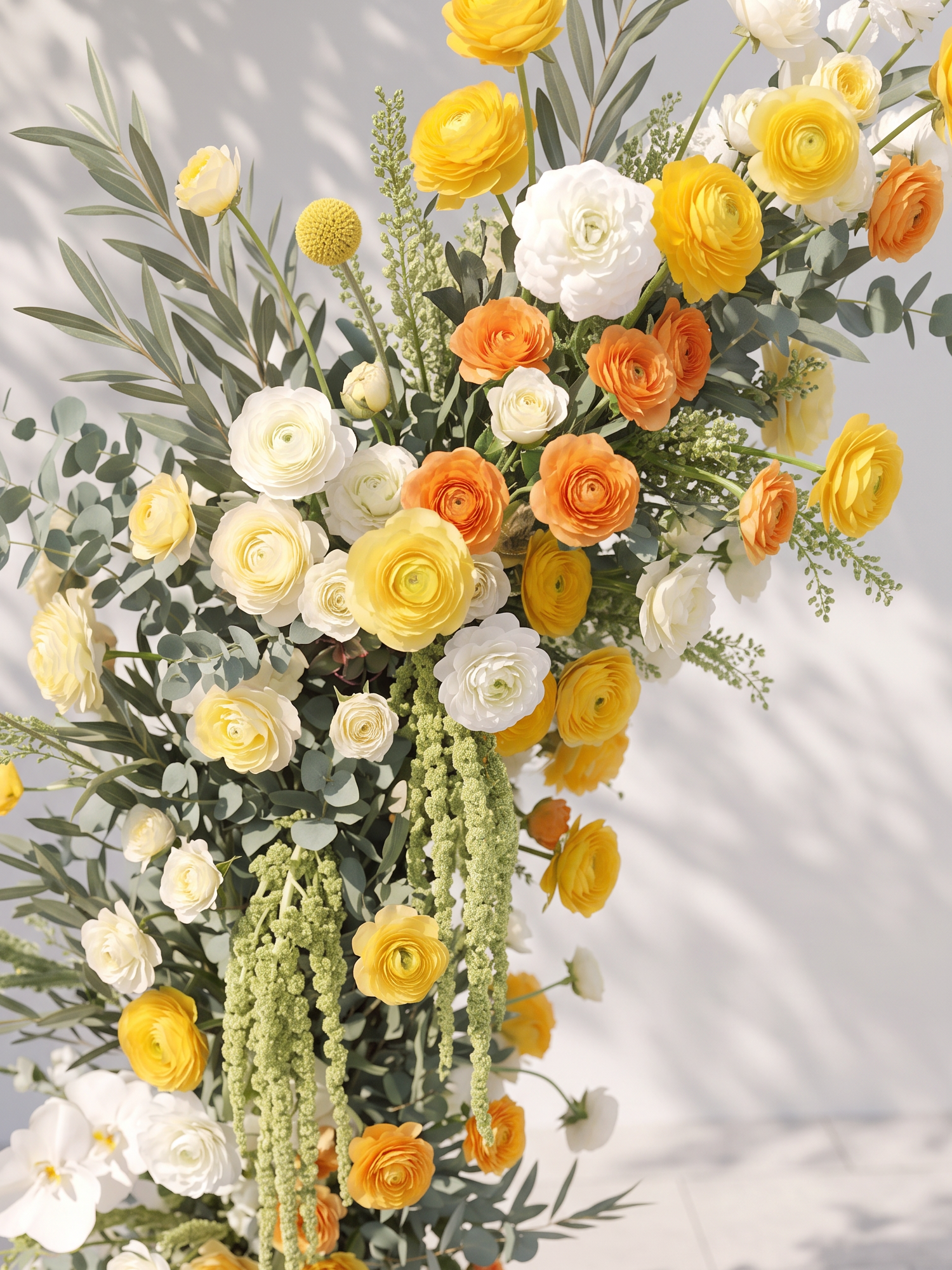 Orellyn Luxury Horn Shaped Flower Arch with Frame for Wedding Party Event Backdrop Decoration — floral detail