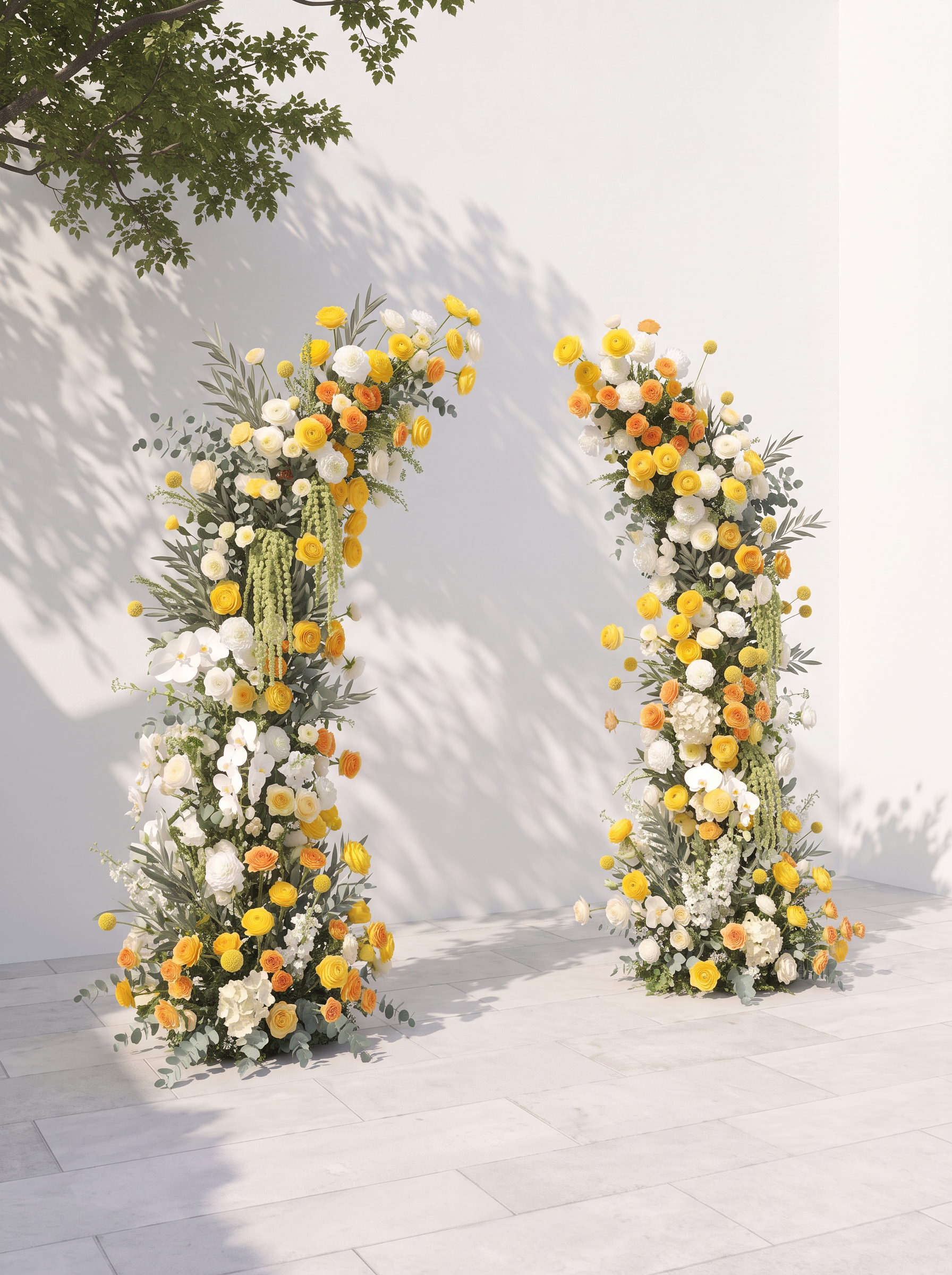 Orellyn Luxury Horn Shaped Flower Arch with Frame for Wedding Party Event Backdrop Decoration — left view