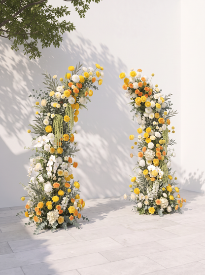 Orellyn Luxury Horn Shaped Flower Arch with Frame for Wedding Party Event Backdrop Decoration — left view