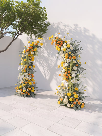 Orellyn Luxury Horn Shaped Flower Arch with Frame for Wedding Party Event Backdrop Decoration — right view
