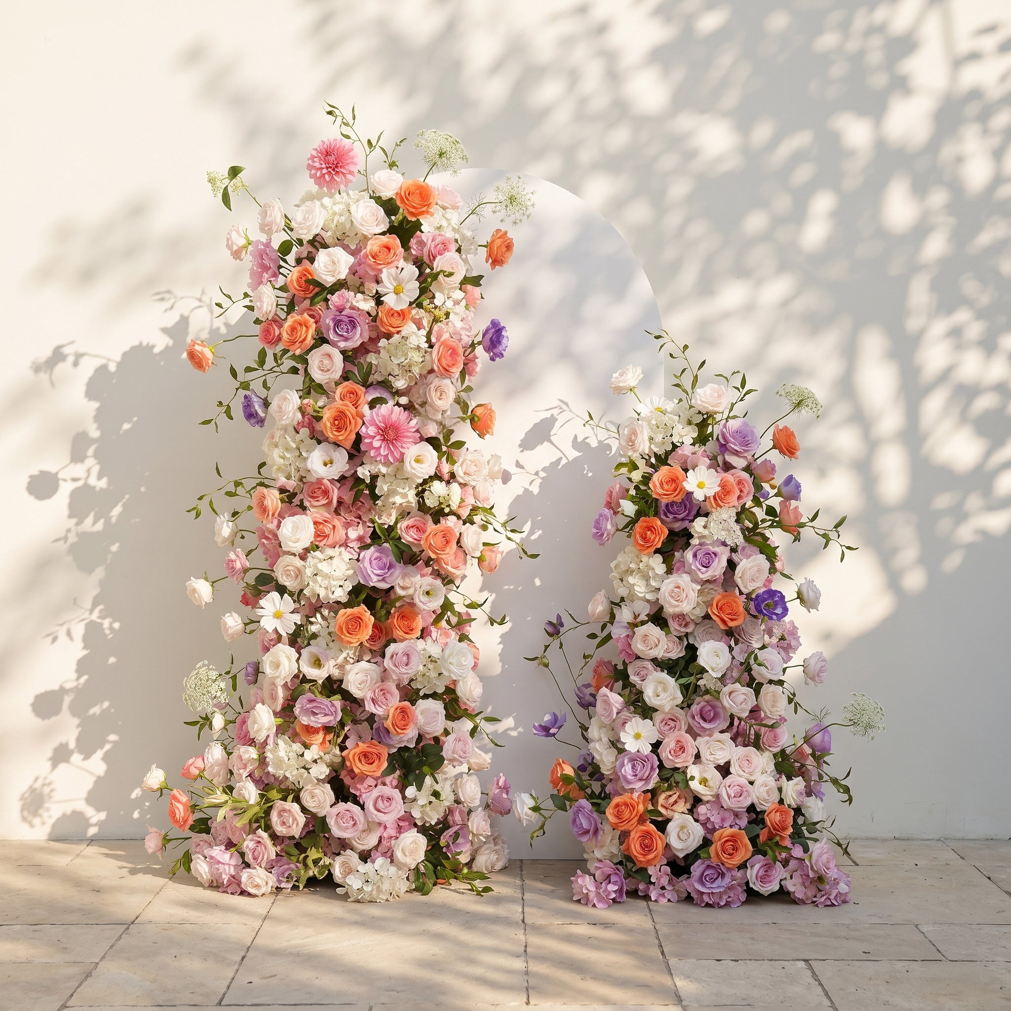 Mixed Color Rose Dahlia Wedding Background Arch KT Board Decorative Flower Row Excludes Frame
