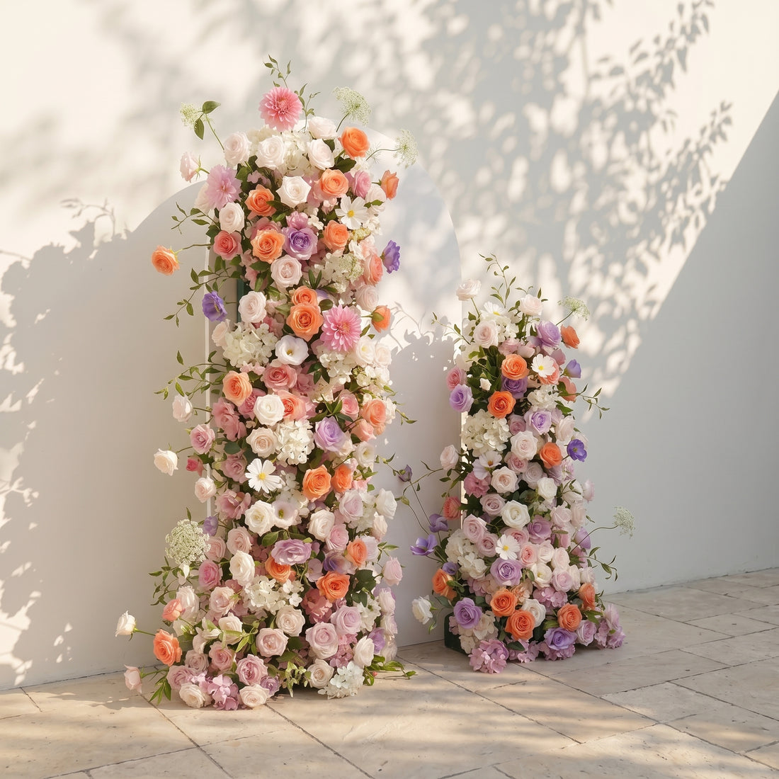 Mixed Color Rose Dahlia Wedding Background Arch KT Board Decorative Flower Row Excludes Frame