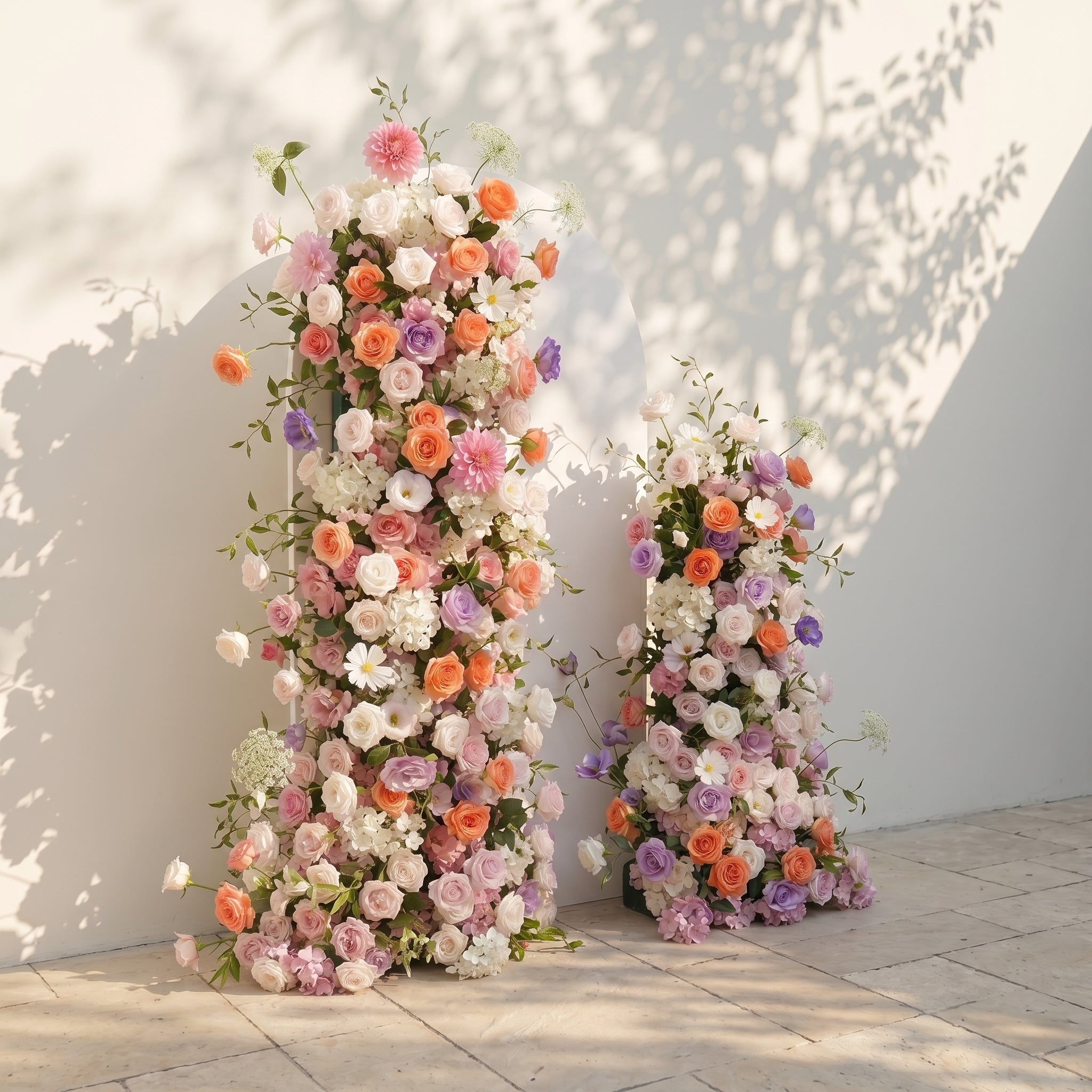Mixed Color Rose Dahlia Wedding Background Arch KT Board Decorative Flower Row Excludes Frame