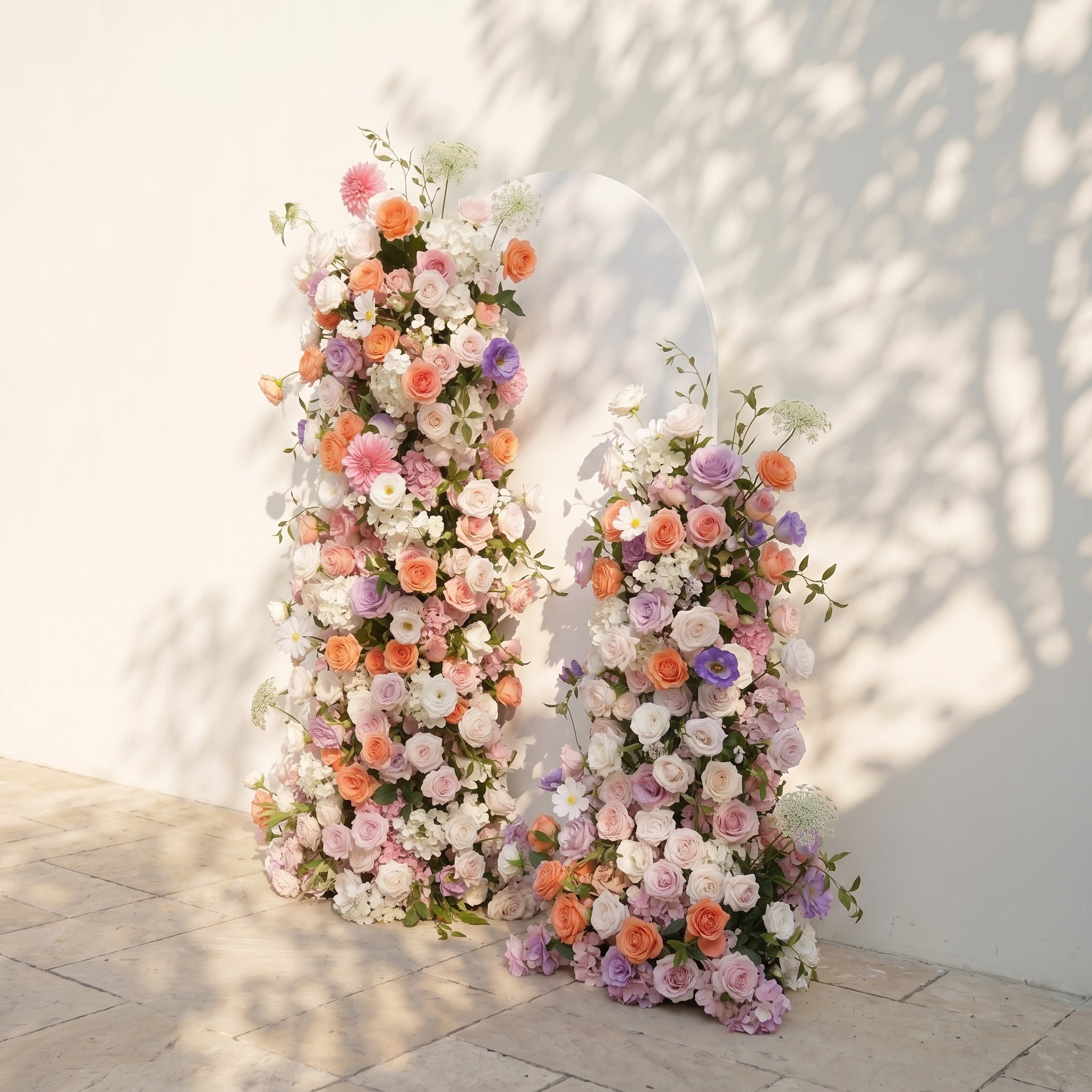 Mixed Color Rose Dahlia Wedding Background Arch KT Board Decorative Flower Row Excludes Frame