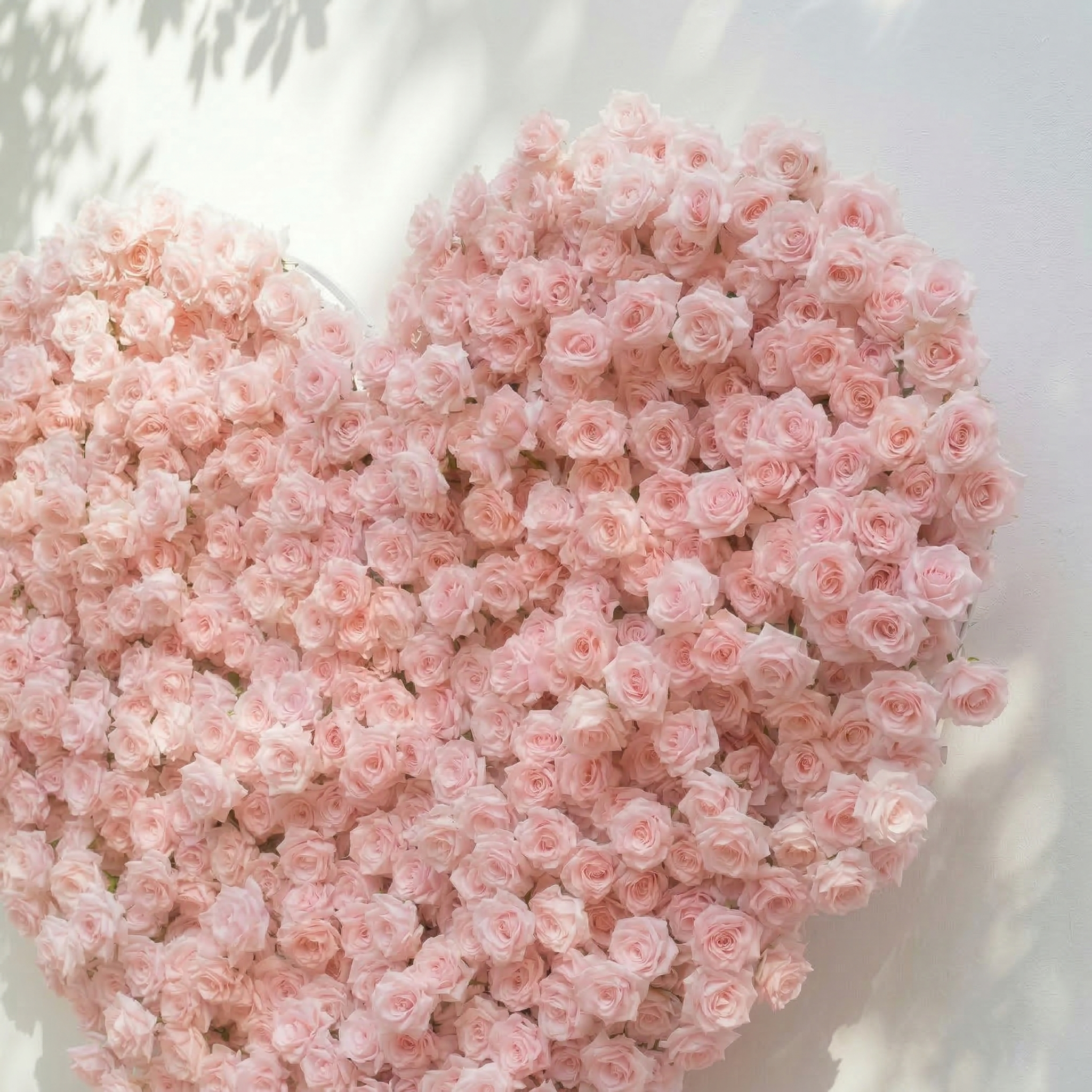 Orelune: 3D Ethereal Blush Pink Heart-Shaped Artificial Floral Backdrop for Romantic Wedding &amp; Proposal