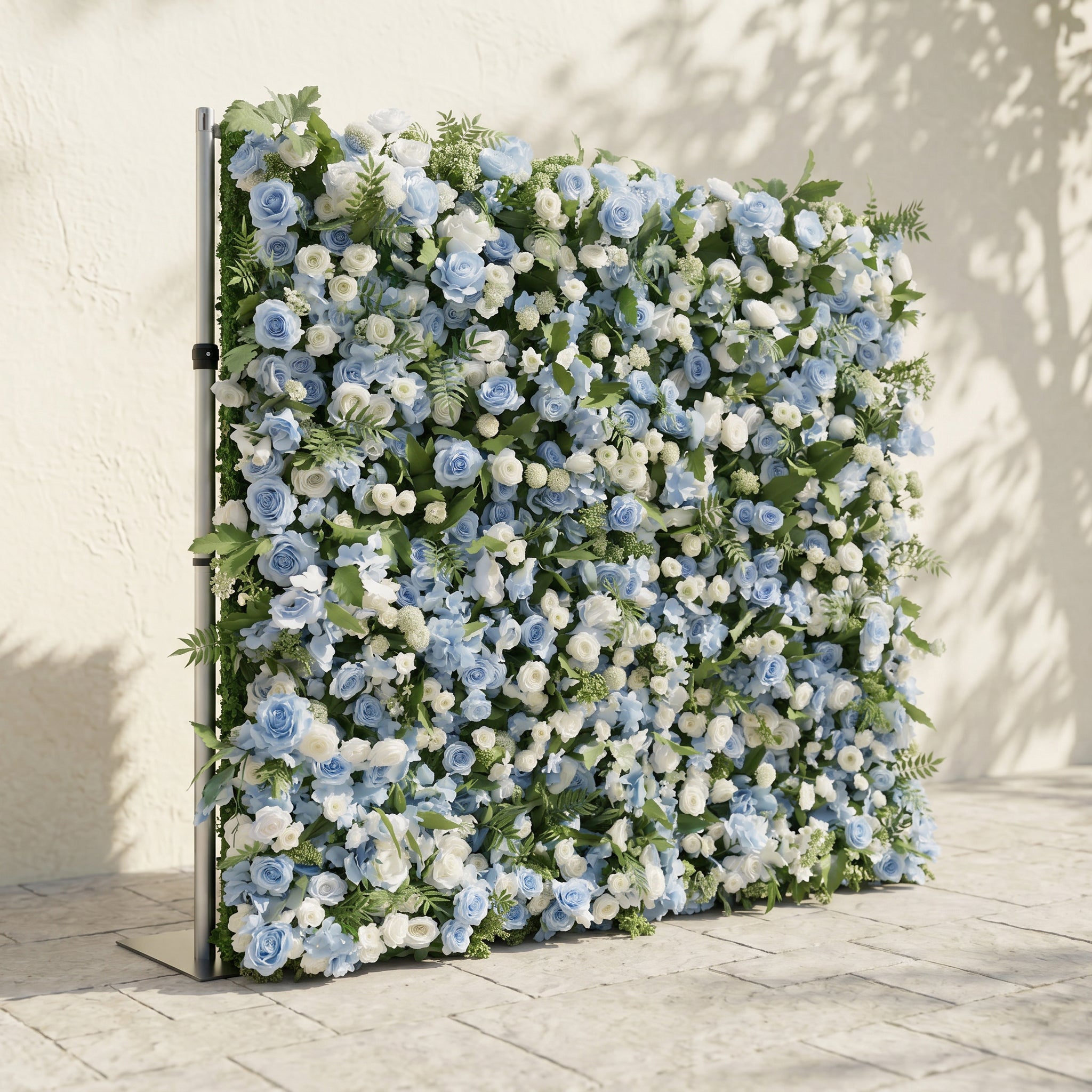 Orelvia:New Luxury 5D Blue&amp;White roses Flower wall with Greenery for Wedding&amp;Event Decor orelvia left