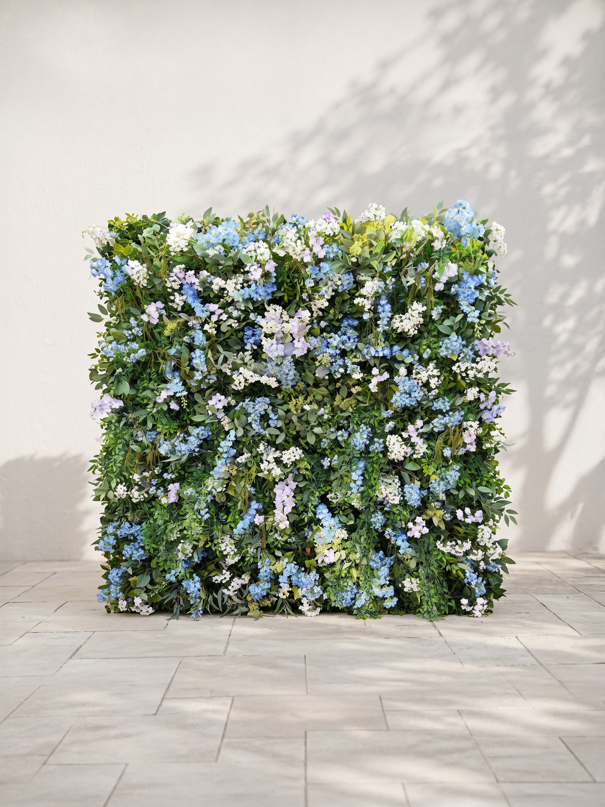 Palia: 5D Fabric Artificial rolling up curtain flower wall — front view