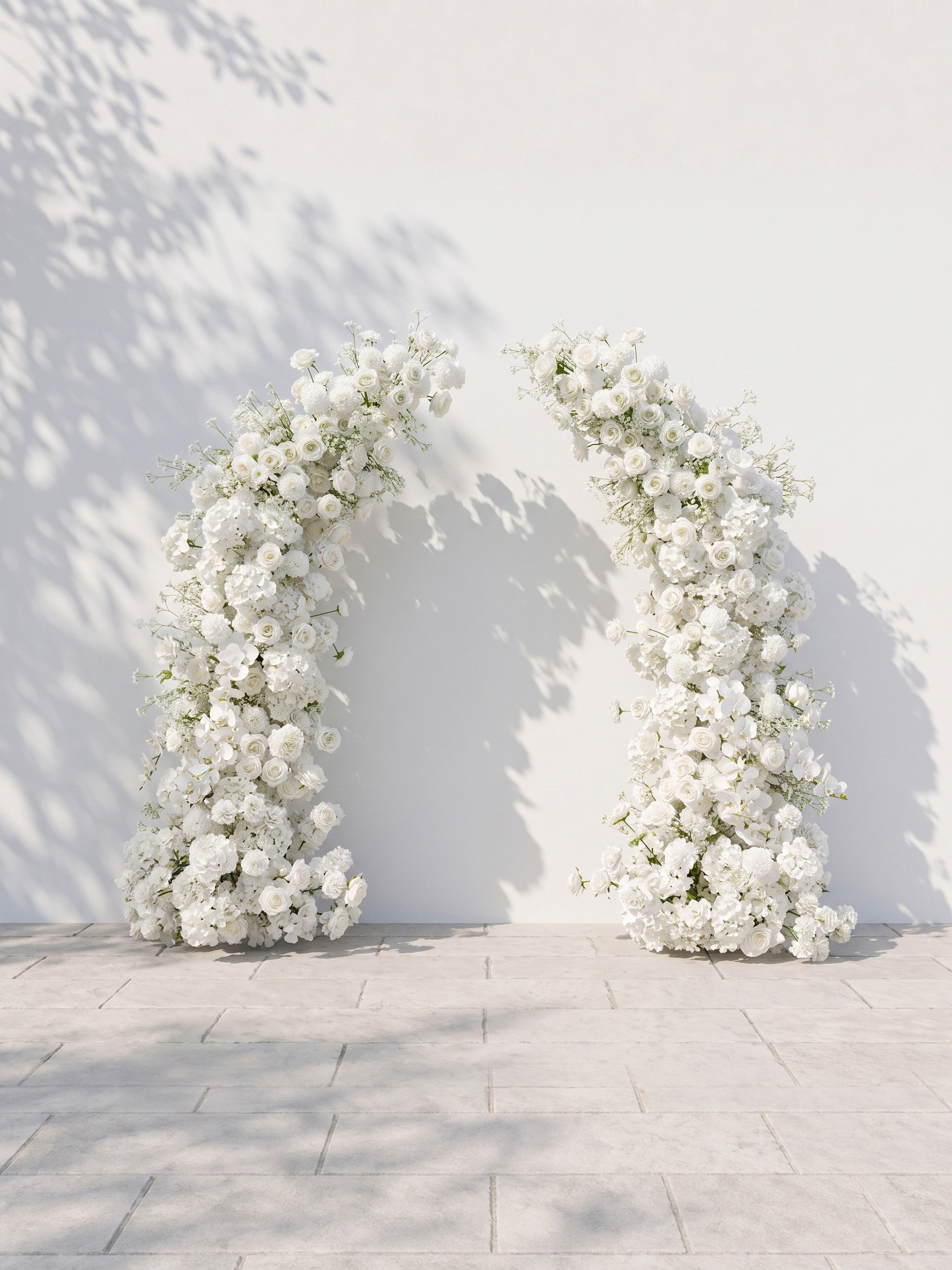 Palora Luxury Horn Shaped Flower Arch with Frame for Wedding Party Event Backdrop Decoration — front view