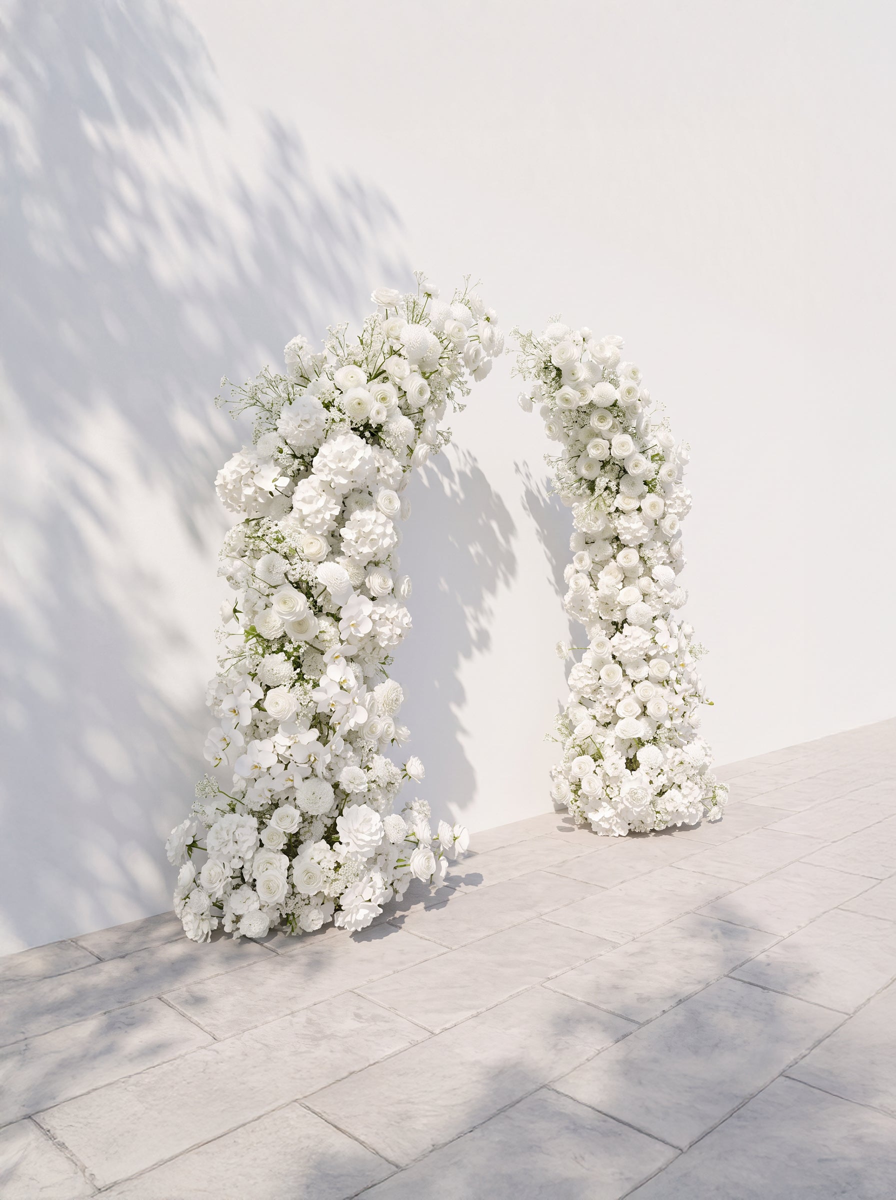 Palora Luxury Horn Shaped Flower Arch with Frame for Wedding Party Event Backdrop Decoration — left view