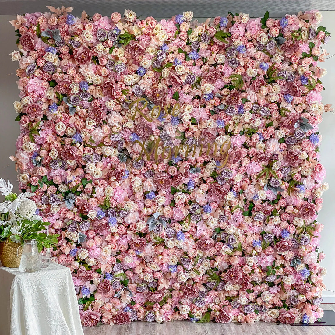 Parton:5D Garden Series New Fabric Artificial rolling up curtain flower wall