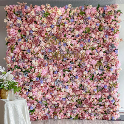 Parton：5D Garden Series New Fabric Artificial rolling up curtain flower wall