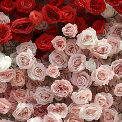 Pearlora:Luxury 5D Wedding Flower wall with White&amp;Pink&amp;Red Roses for Wedding&amp;Event Decor pearlora detail 3