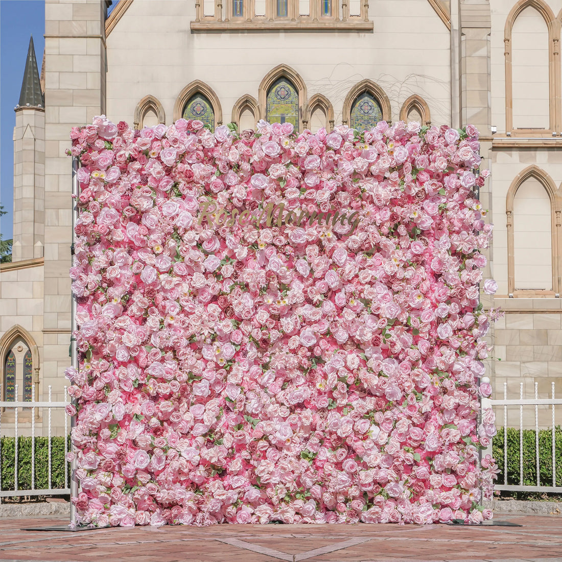 Pelin:5D Fabric Artificial Flower Wall Rolling Up Curtain Flower Wall