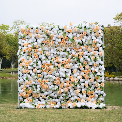 Penelope：3D Fabric Artificial rolling up curtain flower wall