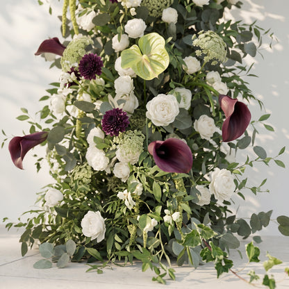 Peria: 2026 Luxury Sage Green and White Roses Flower arch with Callas for Weddings&amp;Events Decoration Incuding Frame