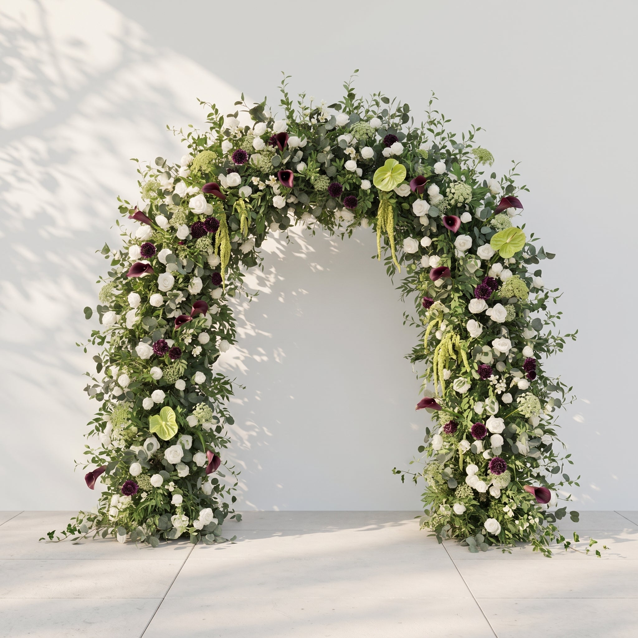 Peria: 2026 Luxury Sage Green and White Roses Flower arch with Callas for Weddings&amp;Events Decoration Incuding Frame