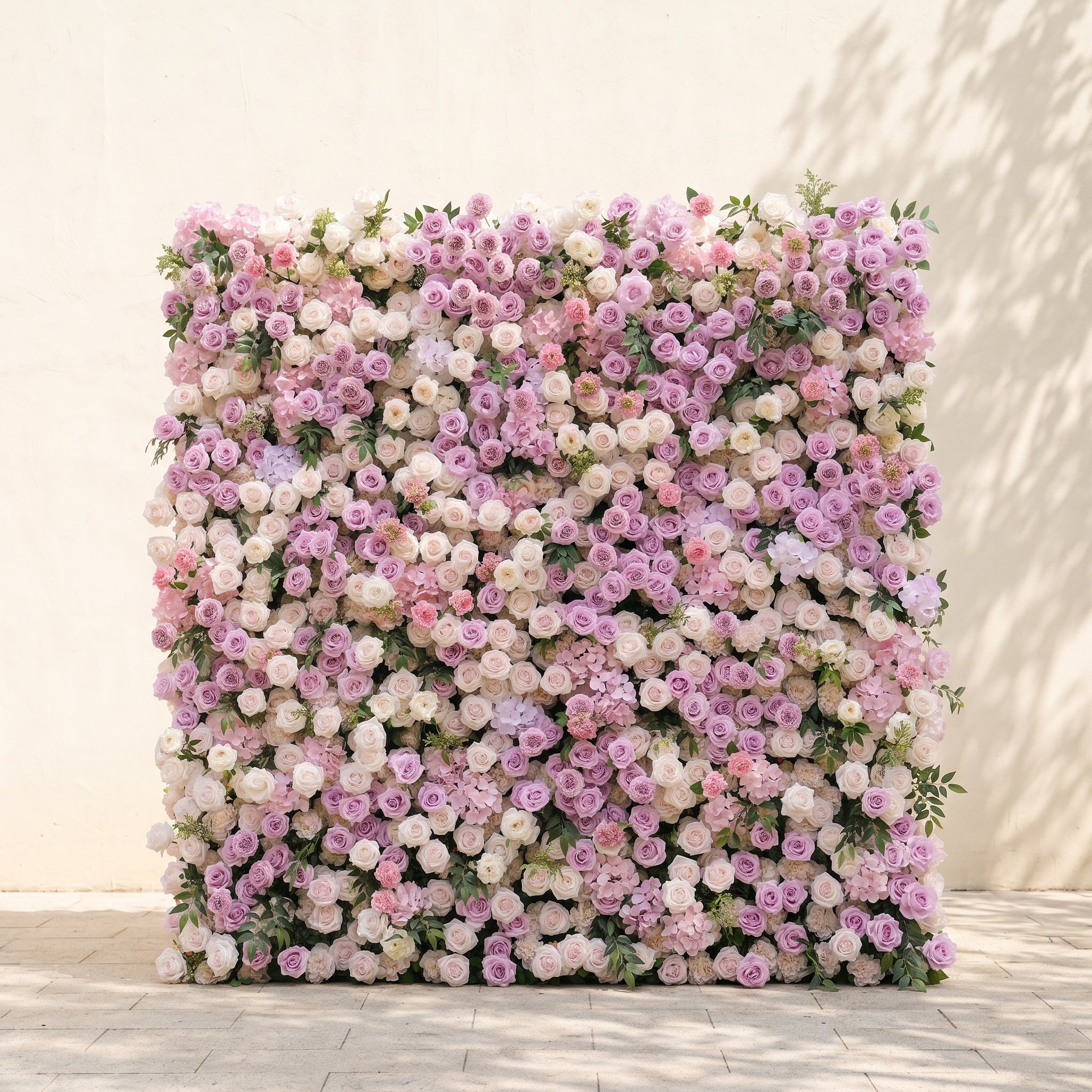 Peria:5D Gradient Lavender Purple &amp; Blush Pink Silk Rose Flower Wall Roll-Up Fabric Backdrop for Romantic Weddings &amp; Proposals