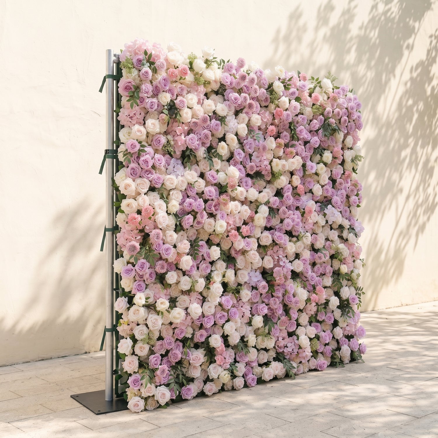 Peria:5D Gradient Lavender Purple &amp; Blush Pink Silk Rose Flower Wall Roll-Up Fabric Backdrop for Romantic Weddings &amp; Proposals