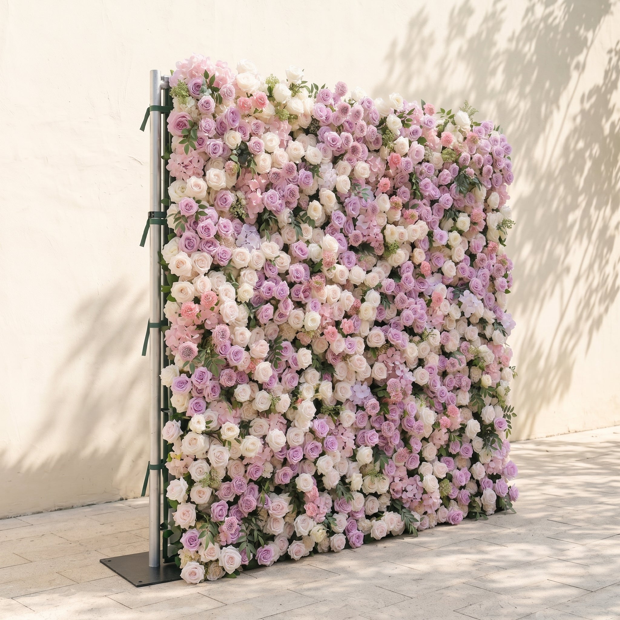 Peria:5D Gradient Lavender Purple &amp; Blush Pink Silk Rose Flower Wall Roll-Up Fabric Backdrop for Romantic Weddings &amp; Proposals
